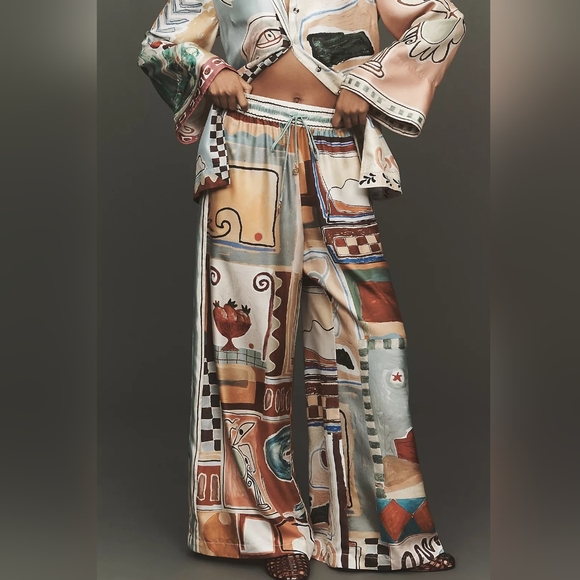 ALEMAIS Michelle Silk Wide-Leg Pants - Picture 2 of 12